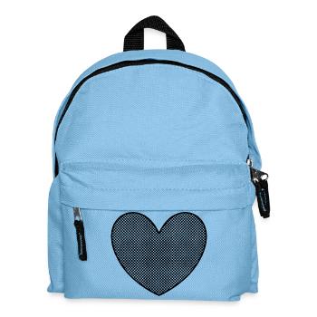 Herz schwarz gepunktet Muster Herzen Geschenk - Kinder Rucksack - Hellblau - Vorne