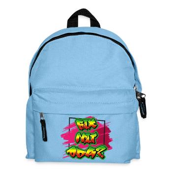 Graffiti Inspiriertes Farbsprüher-Design, Mundart - Kinder Rucksack - Hellblau - Vorne