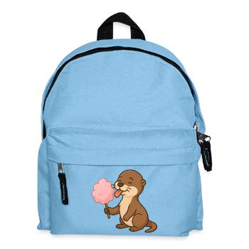 Cute otter with cotton candy - Kids' Backpack - light blue - Front