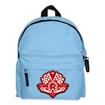 Racing racing flag exhaust speedometer - Kids' Backpack - light blue - Front