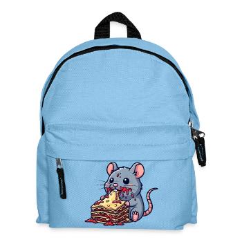 Süße Maus Ratte Lasagne Italienisch Essen  - Kinder Rucksack - Hellblau - Vorne