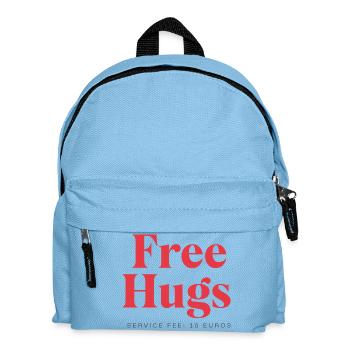 Lustiges Statement – Free Hugs Service Fee: 10Euro - Kinder Rucksack - Hellblau - Vorne
