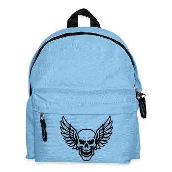 Totenkopf mit Flügel - Kinder Rucksack - Hellblau - Vorne