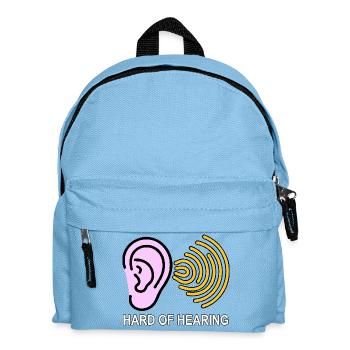 Hearing Impaired Symbol with Sound Waves - Kids' Backpack - light blue - Front