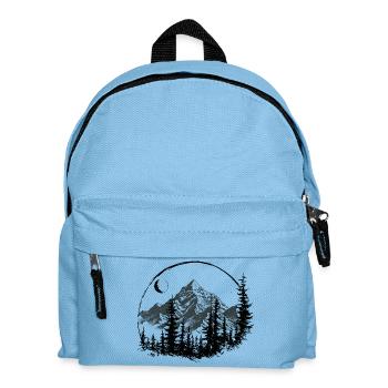 Silhouette de montagne avec pins - Sac à dos Enfant - bleu clair - Devant