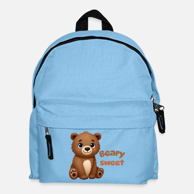 Cute Brown Bear - Kids' Backpack - light blue