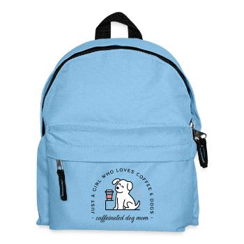Dog mom funny coffee lovers girly quotes - Kids' Backpack - light blue - Front