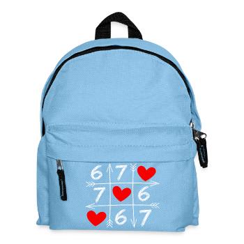 67 Six Seven Meme 6 7 Heart Valentine’s Day Teens - Kinder Rucksack - Hellblau - Vorne
