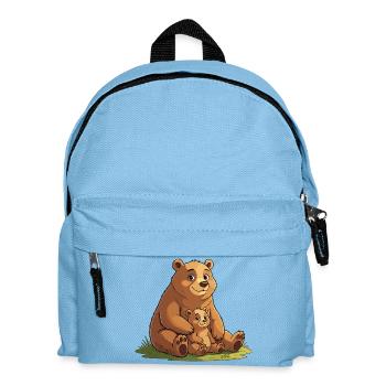 Gentle mother bear with cub - Kids' Backpack - light blue - Front