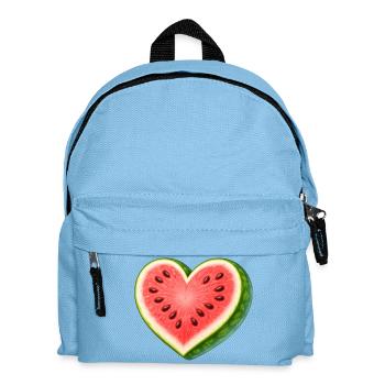 Juicy Watermelon in Heart Shape Illustration - Kids' Backpack - light blue - Front