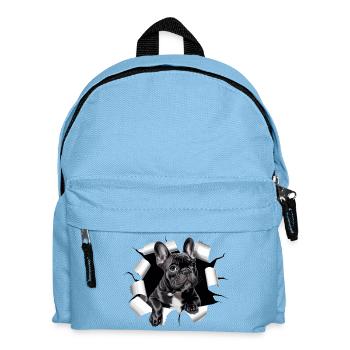 Chiot bouledogue français perce la percée - Sac à dos Enfant - bleu clair - Devant