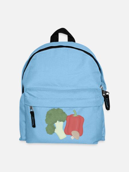 Gemüse-Trio Brokkoli Paprika Pilz - Kinder Rucksack - Hellblau