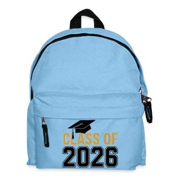 Abschluss-T-Shirt der Abschlussklasse 2026 – Lustig / Stolz - Kinder Rucksack - Hellblau - Vorne