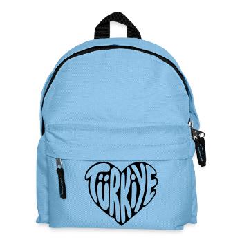 Türkiye, Turkey Heart Font Design - Kids' Backpack - light blue - Front