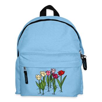 Tulpen im Frühling - Kinder Rucksack - Hellblau - Vorne
