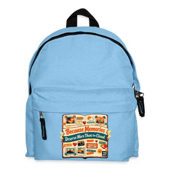 Mehr als Cloud | Scrapbooking Fotos - Kinder Rucksack - Hellblau - Vorne