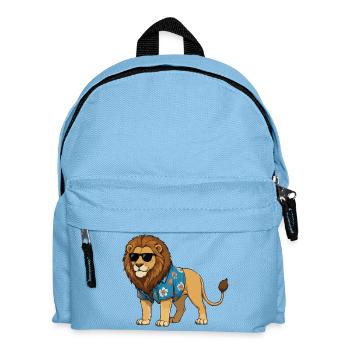 Lion in Hawaiian outfit - Kids' Backpack - light blue - Front
