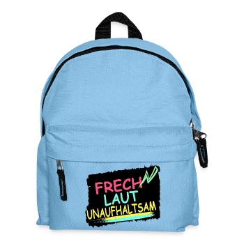 Frech. Laut. Unaufhaltsam. - Kinder Rucksack - Hellblau - Vorne