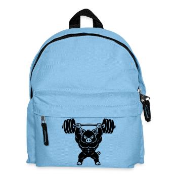 Muscle pig soulève des haltères lourds - Sac à dos Enfant - bleu clair - Devant