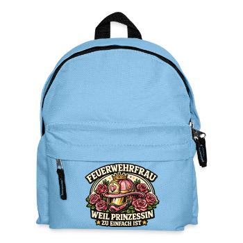 Feuerwehrfrau Prinzessin Rosenkranz - Kinder Rucksack - Hellblau - Vorne