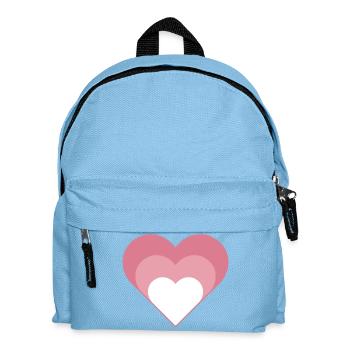 Layered Hearts | Pink Heart Design - Kids' Backpack - light blue - Front