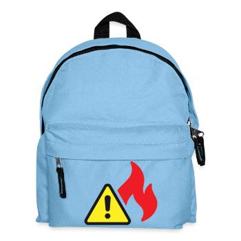 Icône solide d’alerte incendie Symbole de sécurité de flamme - Sac à dos Enfant - bleu clair - Devant