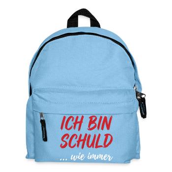 Ich bin schuld wie immer - Kinder Rucksack - Hellblau - Vorne