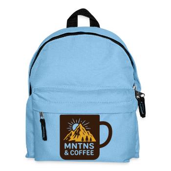 Berge Kaffee Tasse Abzeichen - Kinder Rucksack - Hellblau - Vorne