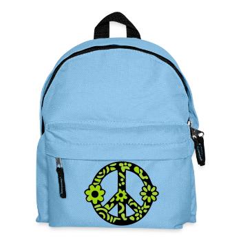 Peace Zeichen Blumen Icon - Kinder Rucksack - Hellblau - Vorne