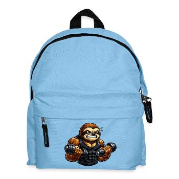 Starkes Faultier beim Bodybuilding - Kinder Rucksack - Hellblau - Vorne