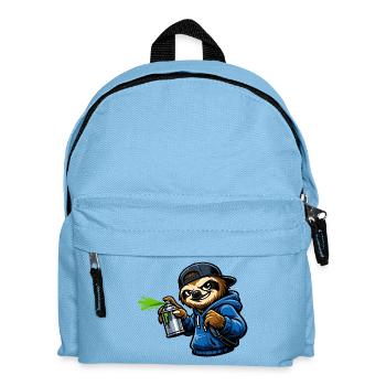 Cool sloth spraying graffiti - Kids' Backpack - light blue - Front