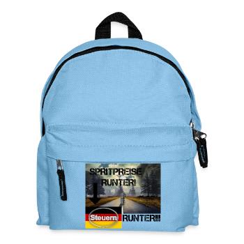 Spritpreise Runter! – Steuerlast senken!!! - Kinder Rucksack - Hellblau - Vorne
