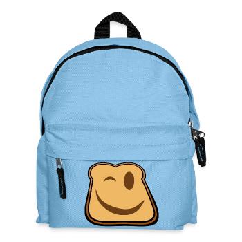 Winkender Toast Cartoon - Kinder Rucksack - Hellblau - Vorne