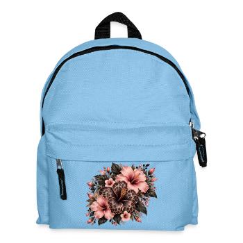 Leopard Hibiskus Fusion - Kinder Rucksack - Hellblau - Vorne