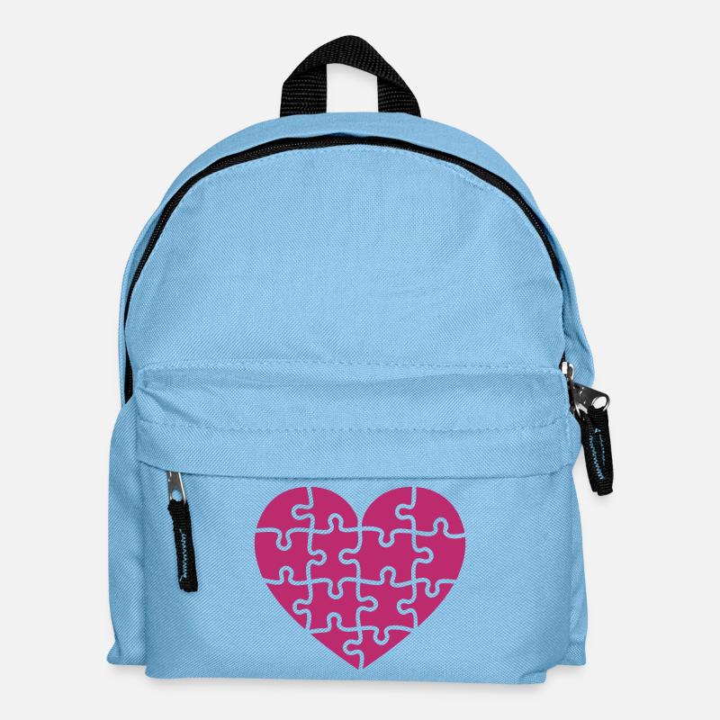 puzzle herz - Kinder Rucksack - Hellblau