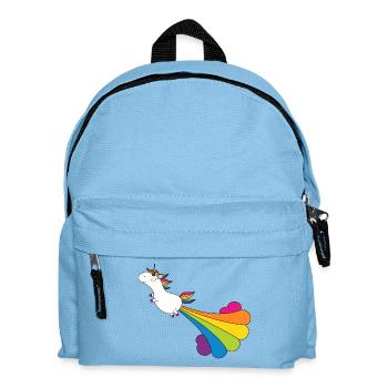 Funny pupping unicorn with rainbow cloud - Kids' Backpack - light blue - Front