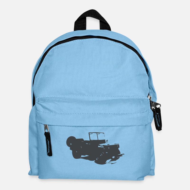 US Jeep Willys - Kinder Rucksack - Hellblau