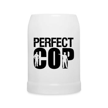 Perfect Cop Polizei Polizist Beruf Spruch Geschenk - Bierkrug - Weiß - Vorne