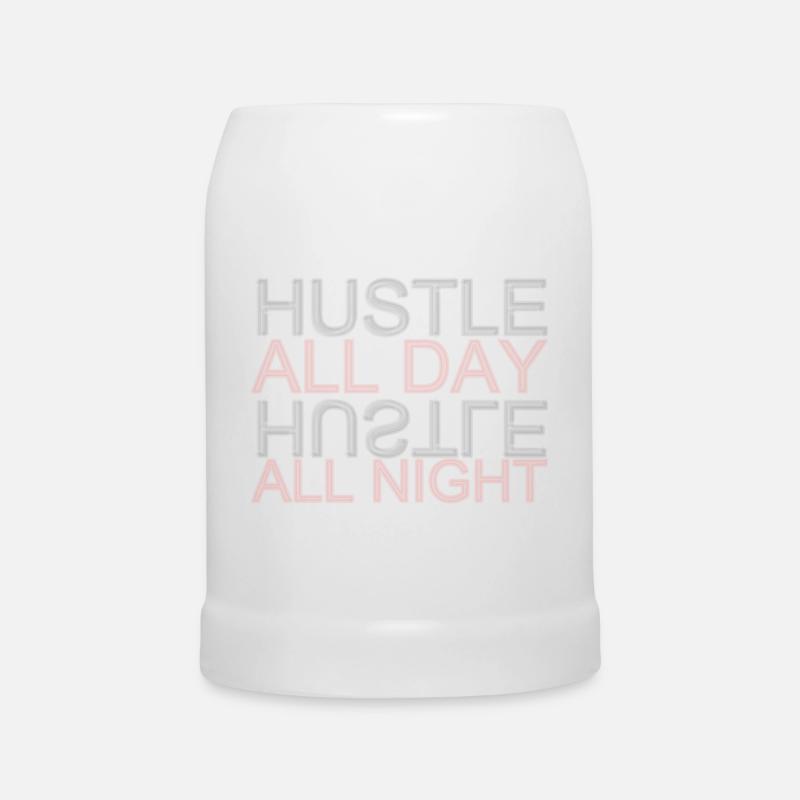 Hustle Work - Beer Mug - white