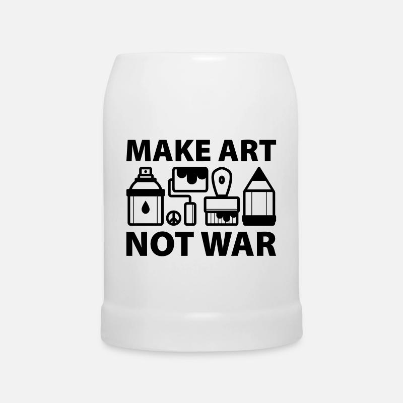 Make art not war - Bierkrug - Weiß