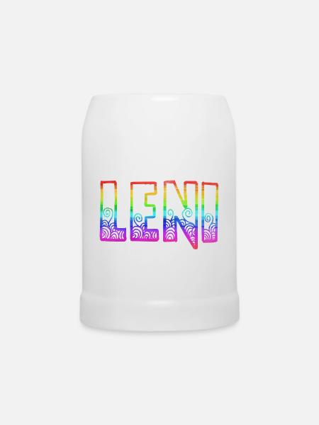 leni rs regenbogen - Bierkrug - Weiß