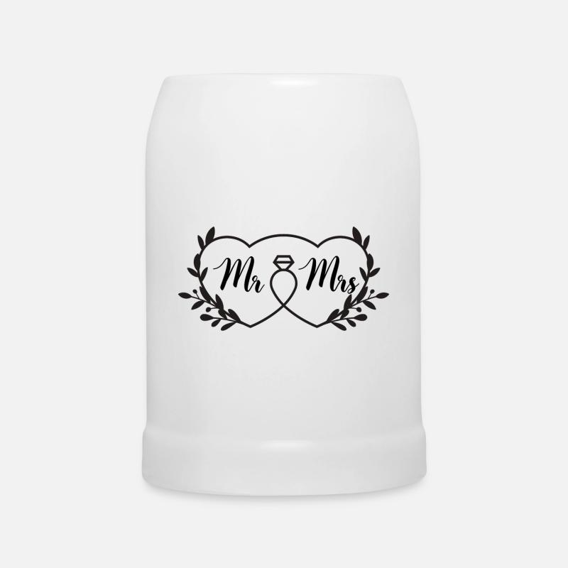 Herr Frau - Bierkrug - Weiß