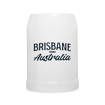 Brisbane Australie Script - Chope en céramique - blanc - Devant