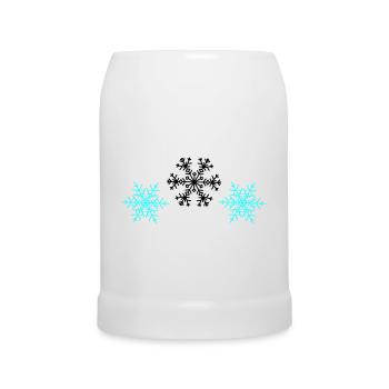 Schneeflocken - Bierkrug - Weiß - Vorne