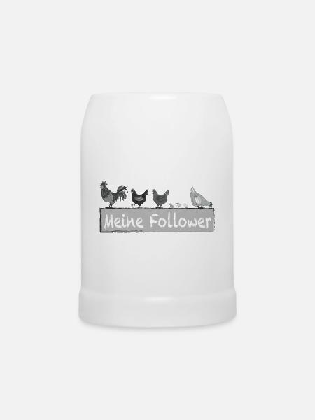 Meine Follower - Hühner Hahn - Bierkrug - Weiß