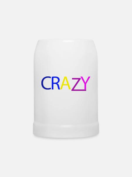 Crazy Verrueckt - Bierkrug - Weiß