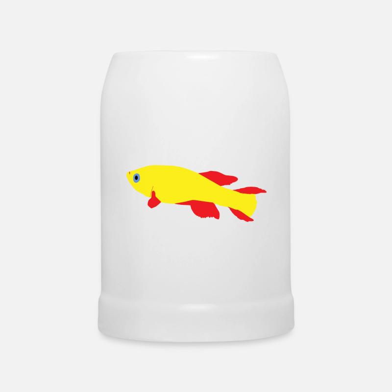 Killifish Red and Yellow - Beer Mug - white