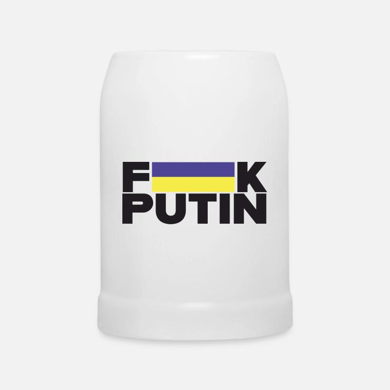 FK Poutine Ukraine Drapeau pour la paix - Chope en céramique - blanc