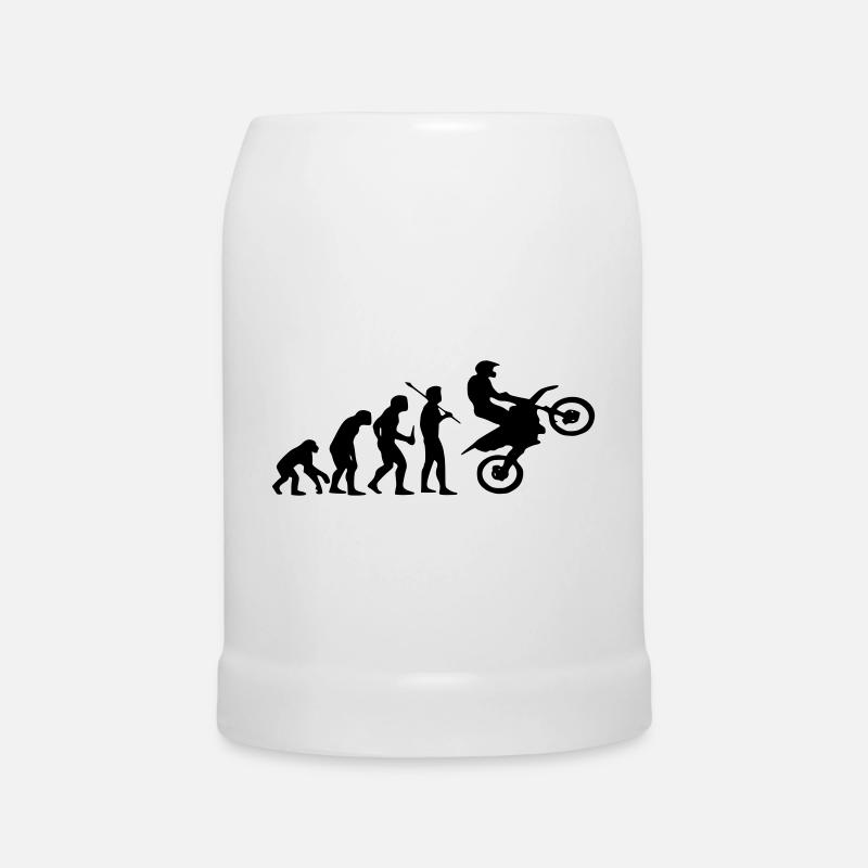 Evolution Monkey au Motocross - Chope en céramique - blanc