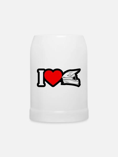 I Heart Helm-Grafik - Bierkrug - Weiß